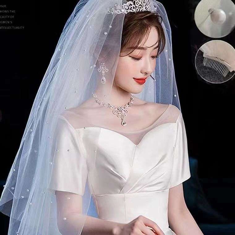Époque Double layer White + Sky star; Korean designer veil