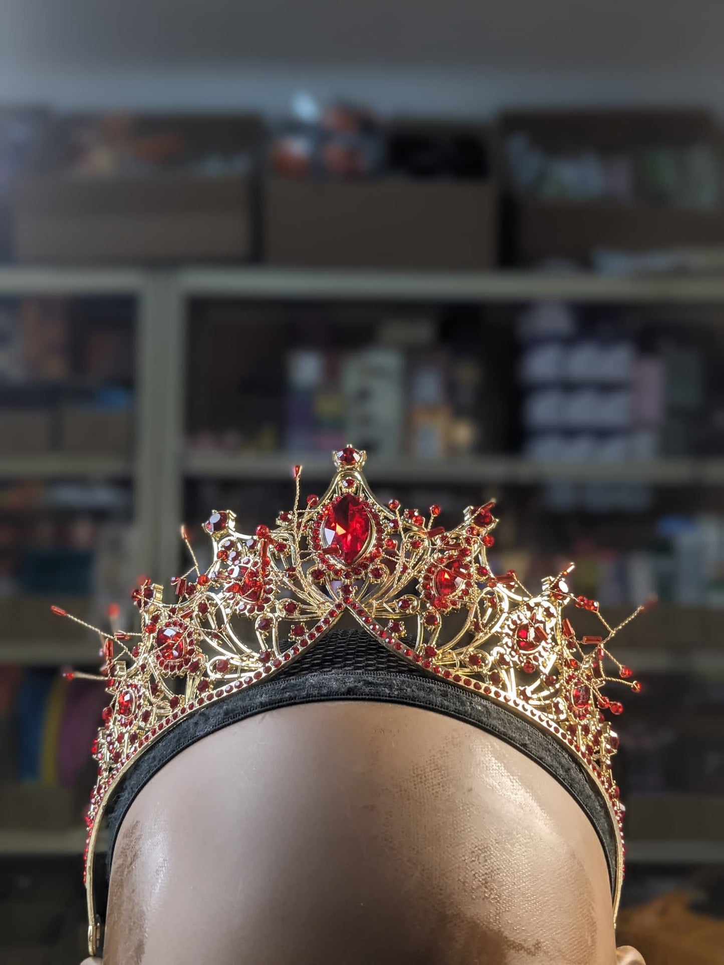 Red Dark Horse Eye crown
silver Crown - One of a kind Hand made Singapore Gowns