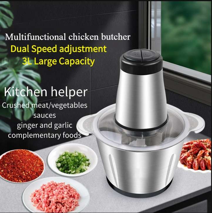 2L Stainless Yam Pounder /Food Processor Meat grinder Blender