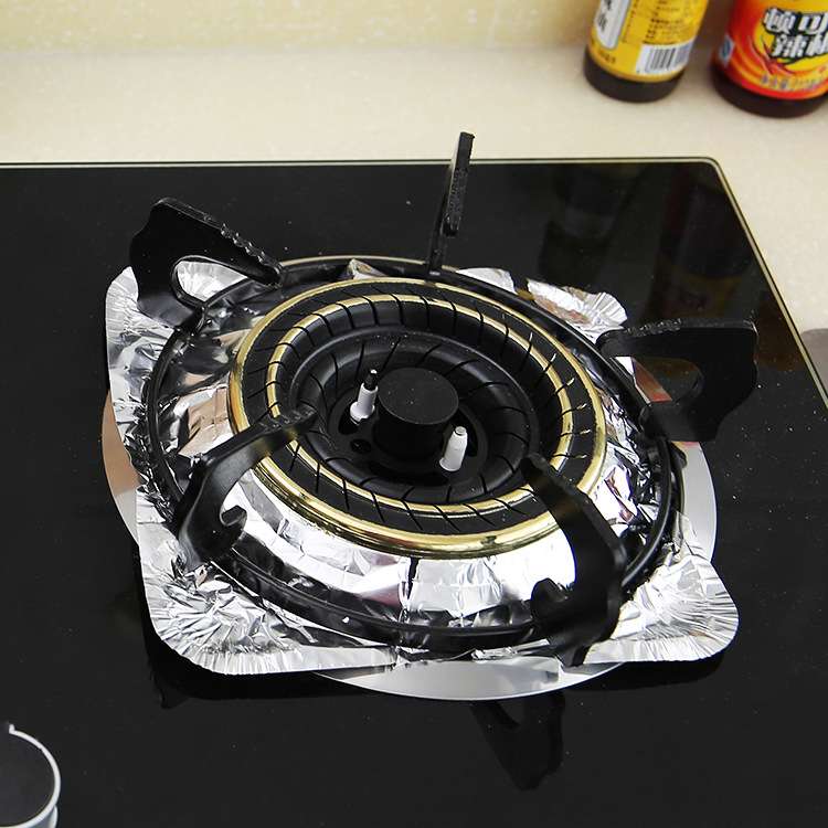 10pcs kitchen stove foil oil & stain proof pad gas stove thickened aluminum foil