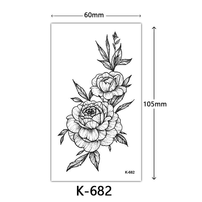 pattern: K-682; Dimensions: 60*105mm; Waterproof Temporary tattoo