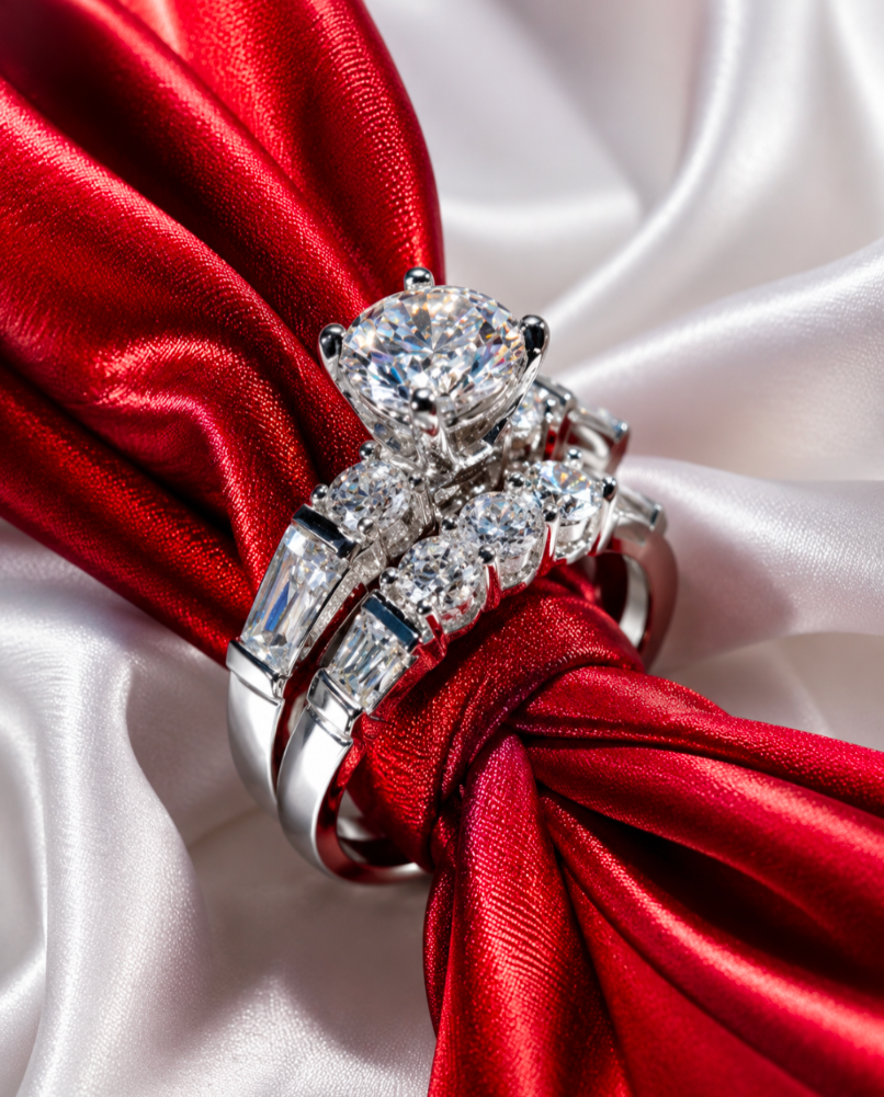 Vow Lab Diamond 925 sterling silver Diamond Silver Sterling Engagement Wedding band