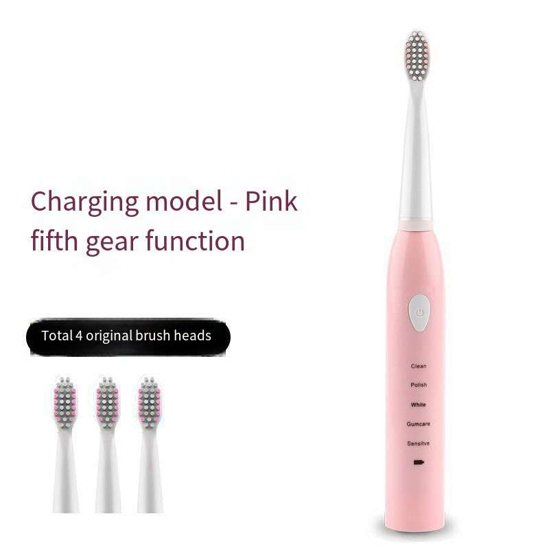 White  Rechargeable fully automatic waterproof sonic soft bristle toothbrush 32000 movement per minute