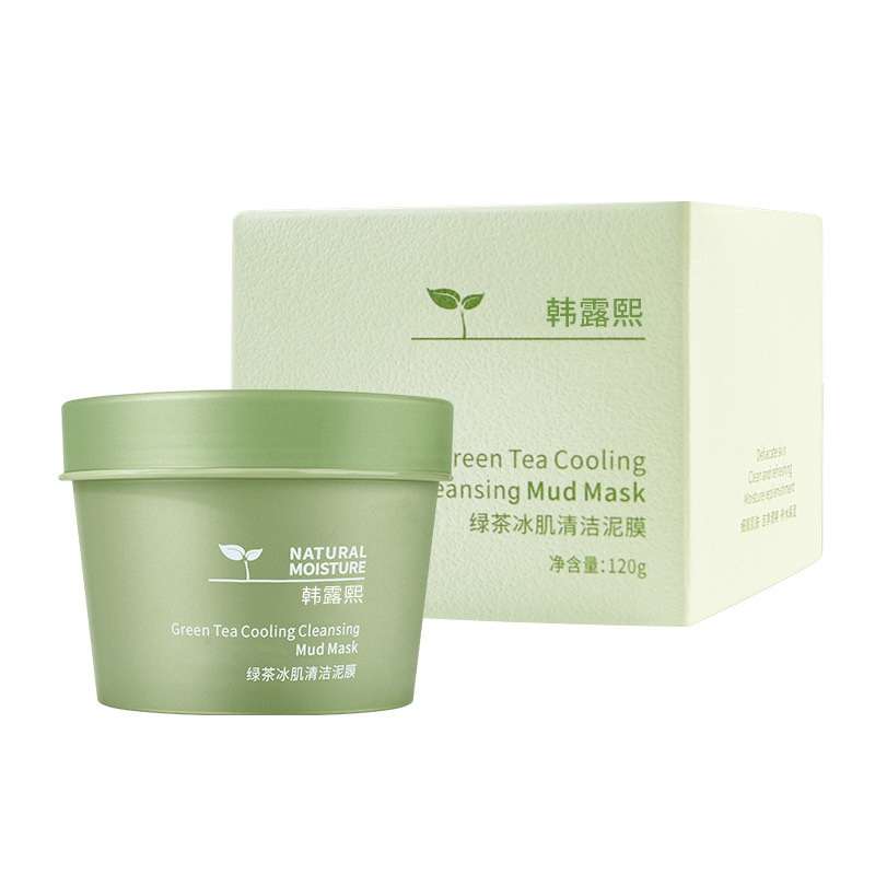 Green Tea cooling Mud Face Mask for pore tightening 120g great for Spa and Facial treatment