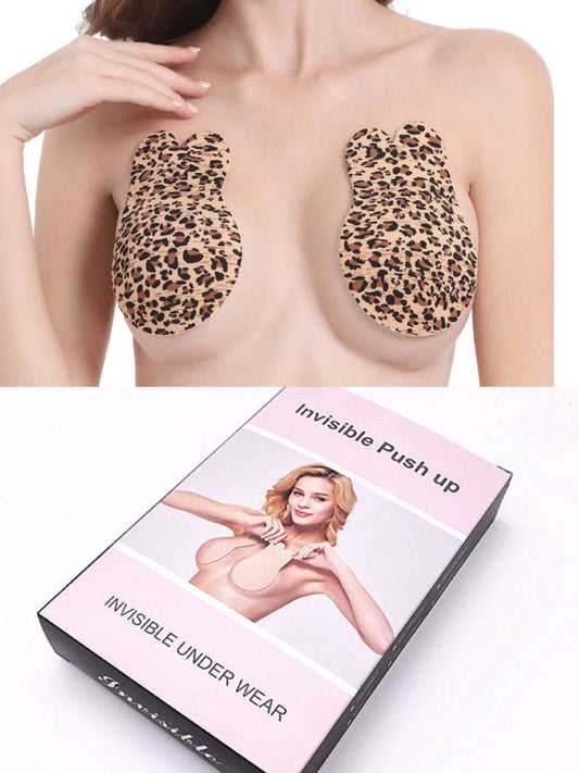 Brown leopard print/L/XL (diameter 11 cm) Rabbit ear bra