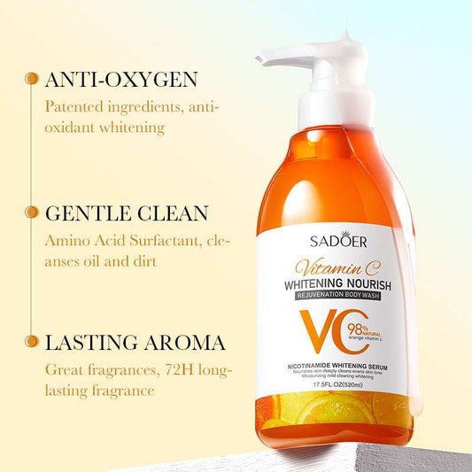 SADOER Vitamin C Whitening Nourishing Skin Rejuvenating Sun damage Reversal Shower gel