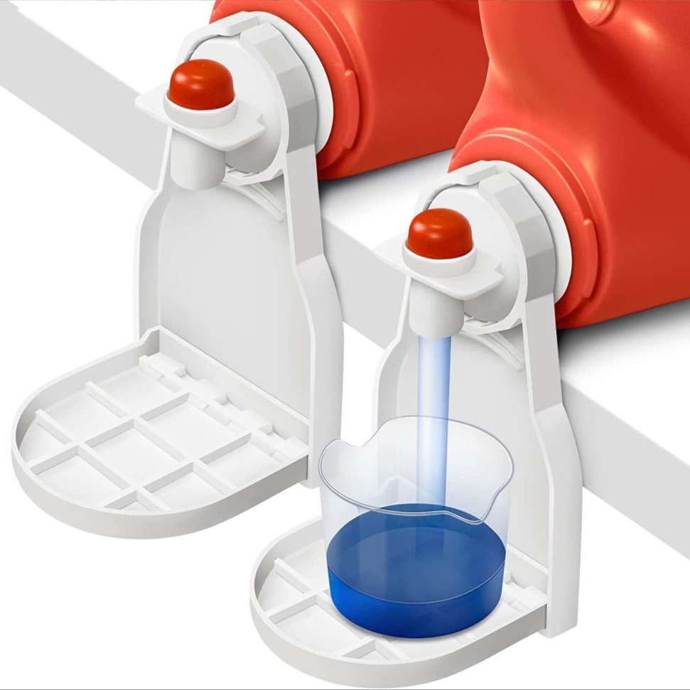 Cup holder bottle over dispenser suitable for oil, ketchup, shower gel etc Turn a bottle to dispenser