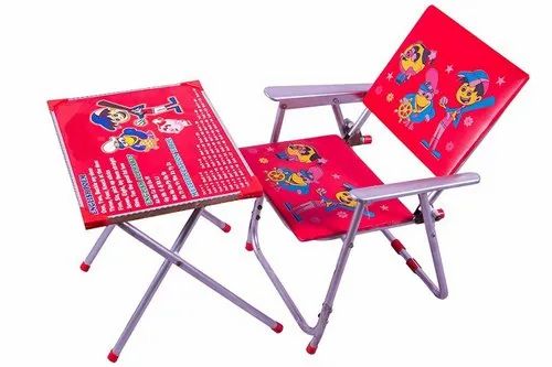 Pink Steel kids Chair and Table