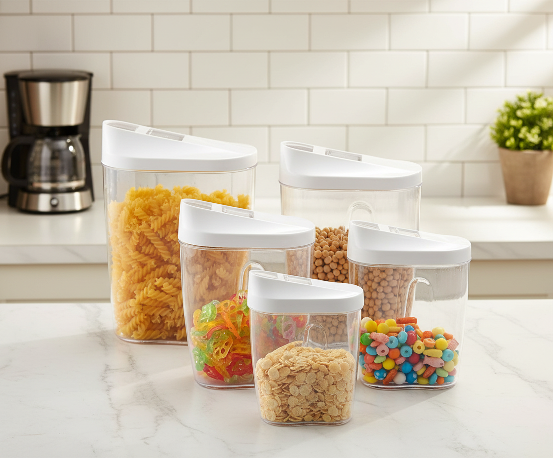 5pcs Small  Acrylic cereal dispenser set