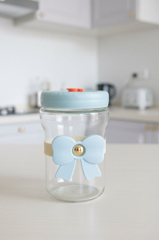 Cute asthetic bow glass cup