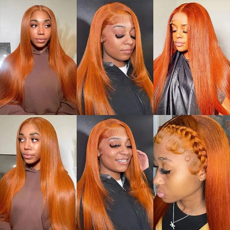 13x4 Orange Ginger Lace Front Wigs Human Hair  26 inches STW