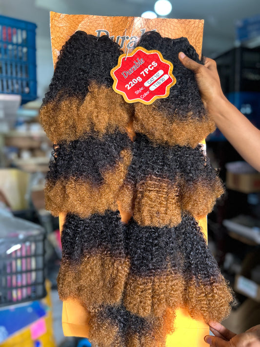 Brazilian Afro Ombre Packet hair  very Soft and water fruendly