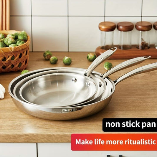 3pcs set Stainless steel frying pan Sauce Pan