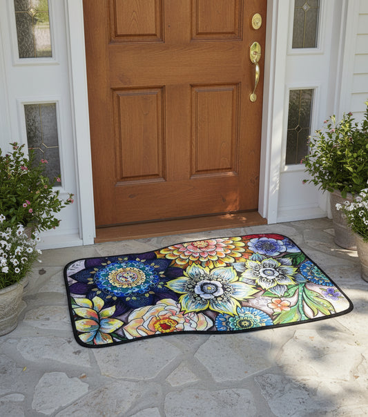 Big Bohemian Flower Foot Mat