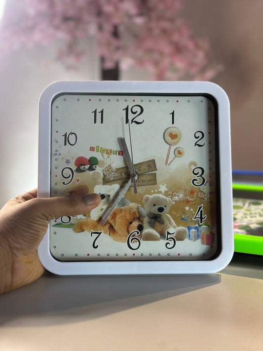 White kids wall clock