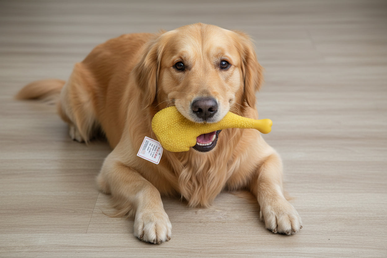 squeaky chicken leg dog toy