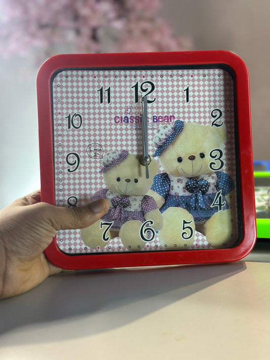 Red kids wall clock