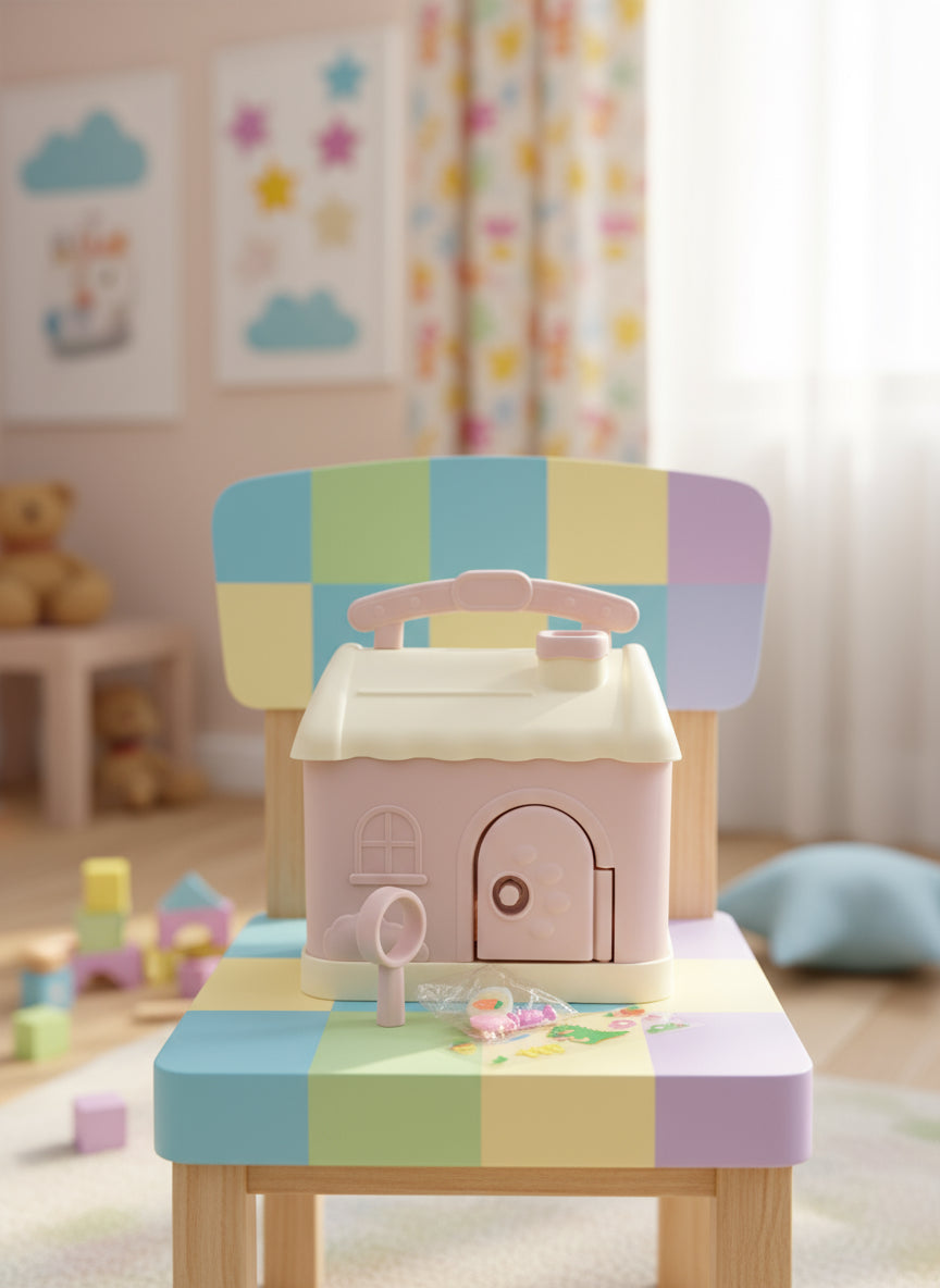 Pink kawaii Mushroom piggy bank