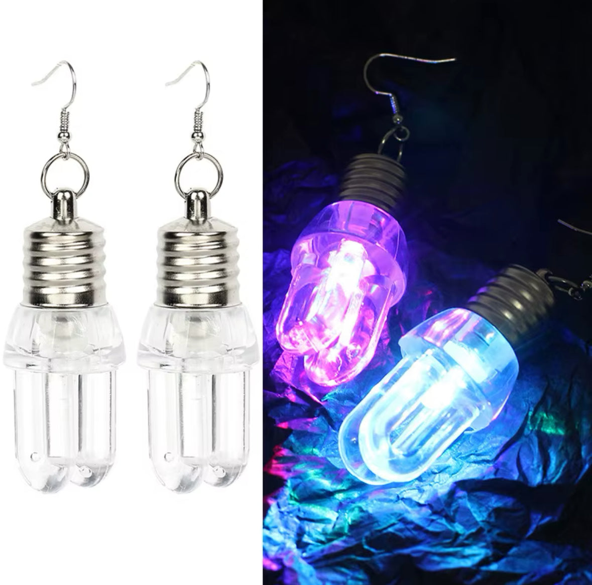 Led light bulb dangle earrings High Fashion Jewelry for Parties and Clubbing