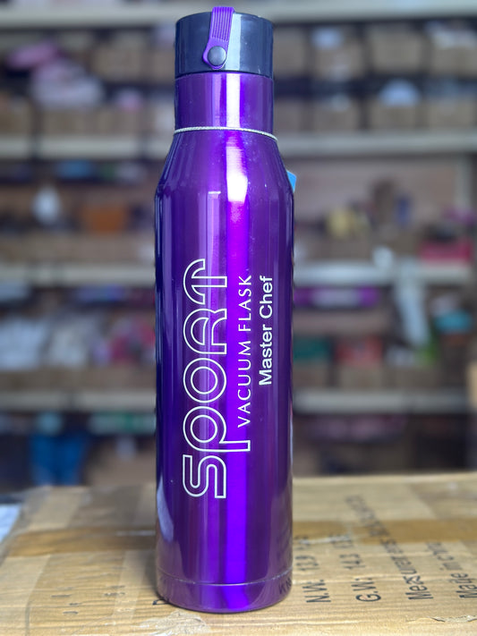 Sports vacuum flask 900ml 24hours hot or cold retention - purple