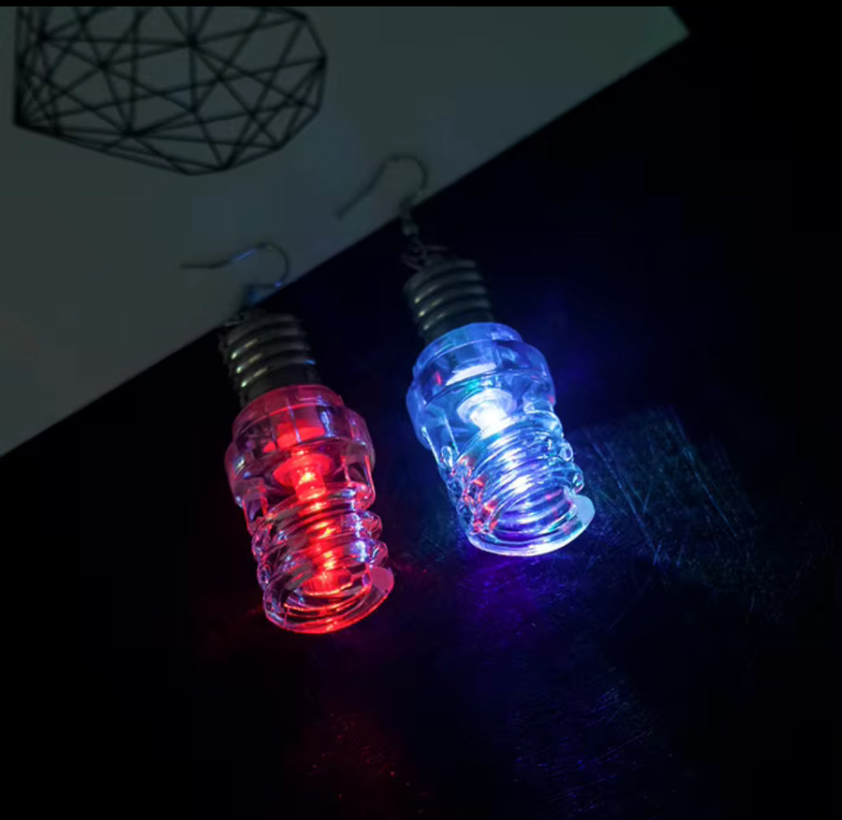 Led light bulb dangle earrings High Fashion Jewelry for Parties and Clubbing