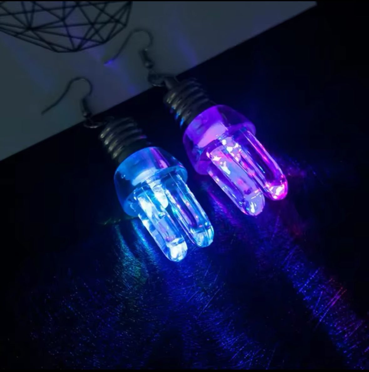 Led light bulb dangle earrings High Fashion Jewelry for Parties and Clubbing