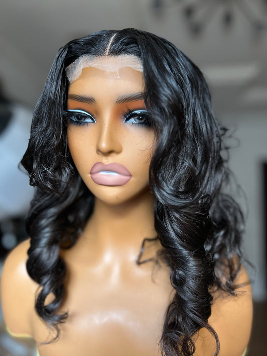 Wig Fibi closure Hair blend layered wig (very soft)