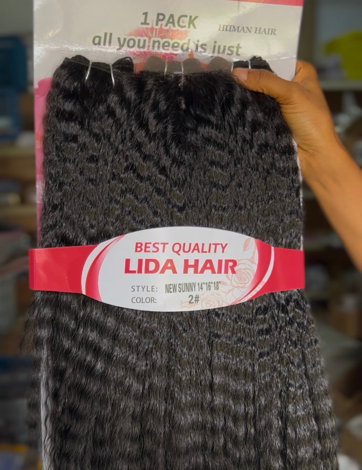 Lida natural kinky bundles with closure package hair  hair great texture