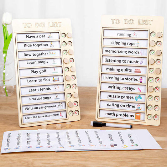 Wooden Adult Task To - Do List punch board