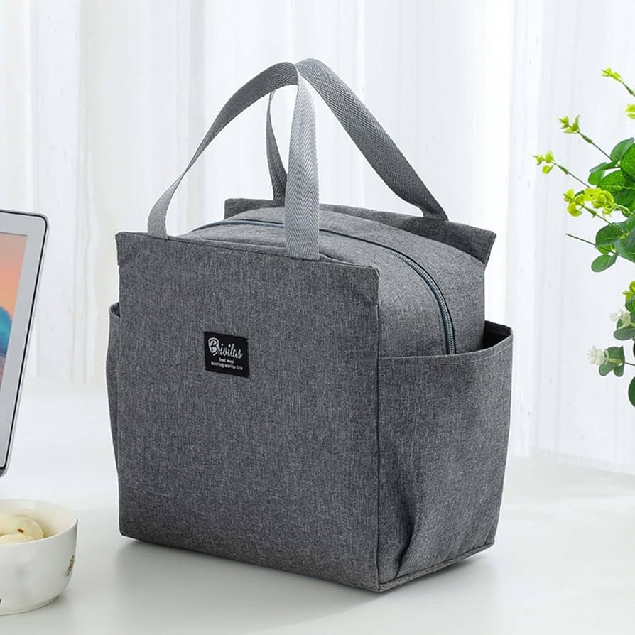 Grey insulated Lunch bag