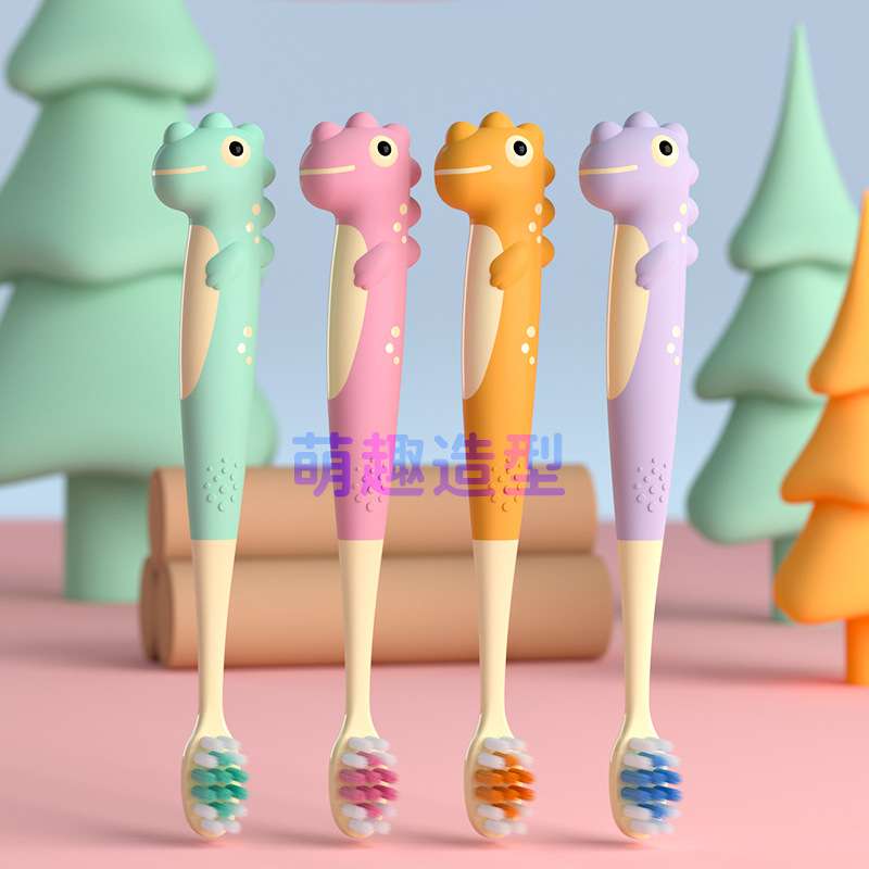 Dinosaur  8 pcs set Tooth Brush in a pack for Home Use Suitable for 3-12 Years Old Kids