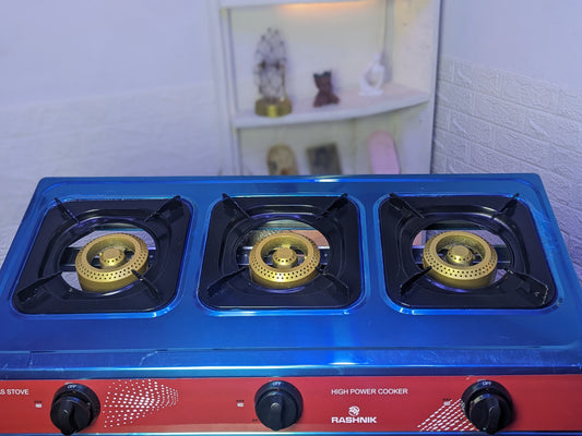 3 Face Triple burner Gas cooker