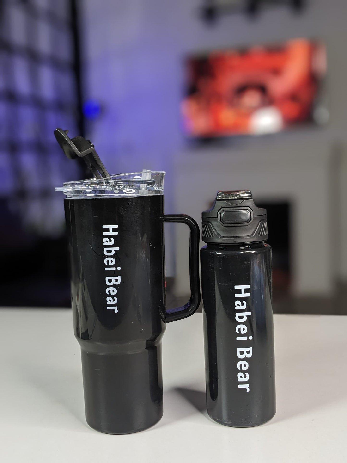 Black - Habei 3 in 1 Shake Fitness tumbler with free Water bottle