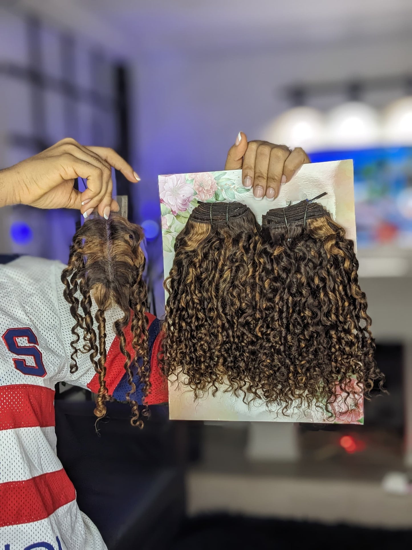 LX Hair piano Pixie Curl Closure with Bundles 100% Human hair 12inches (code : 88J5)