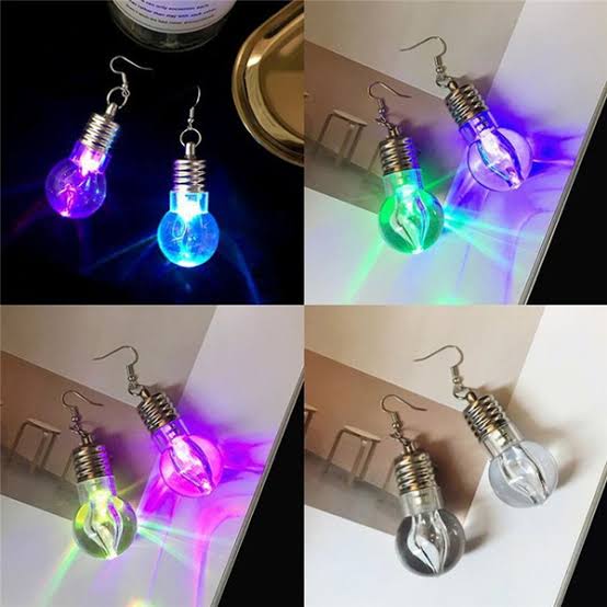 Led light bulb dangle earrings High Fashion Jewelry for Parties and Clubbing