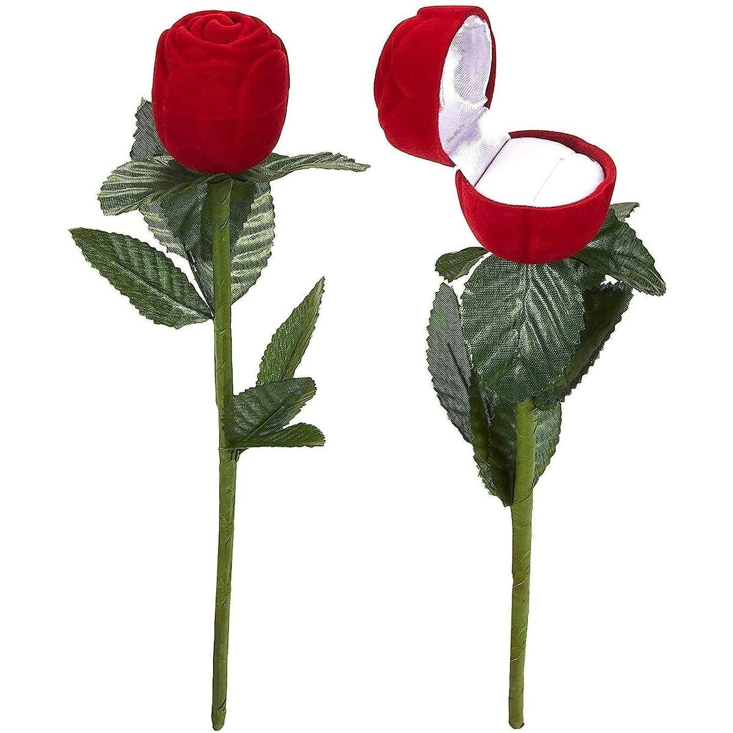 Red rose velvet ring box