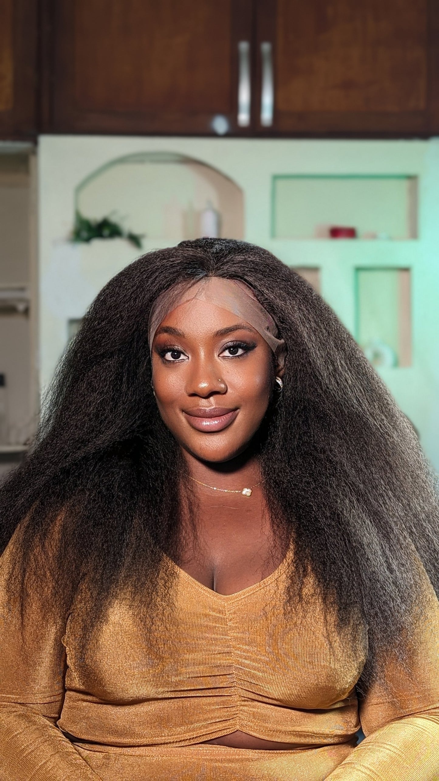 Tfrontal Kinky - hair blend very soft Natural hair texture feels like a Nigerian hair code (TF01)