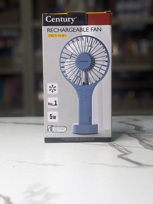 Century rechargeable fan lasts up to 4-6 hours