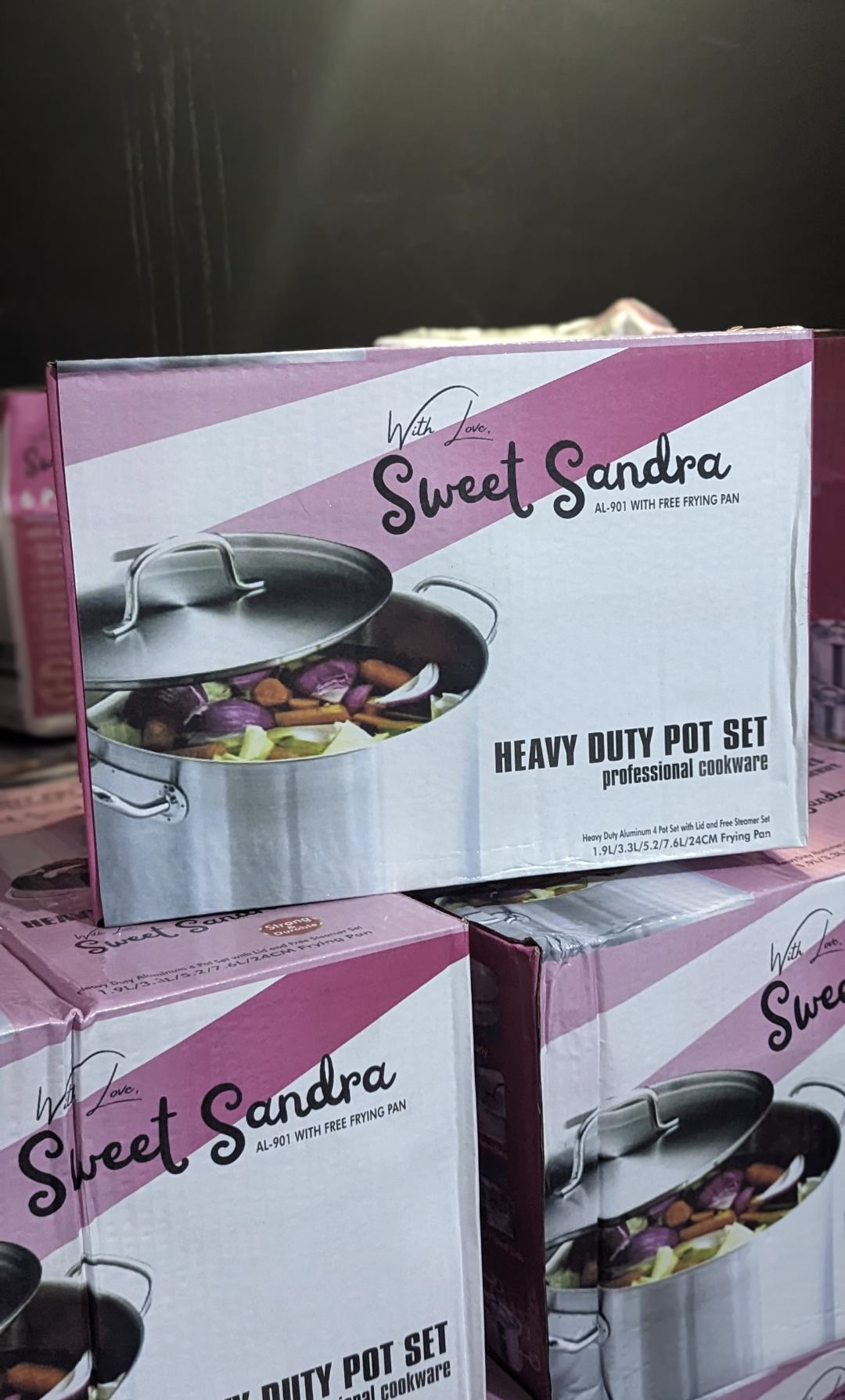 Heavy duty pot Sweet Sandra Aluminium pot set (sizes 7/5/3/2liters pots