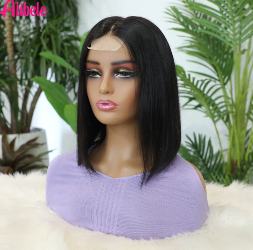 Natural Bob 100% Human Hair  Closure wig 10 inches very beautiful strands
