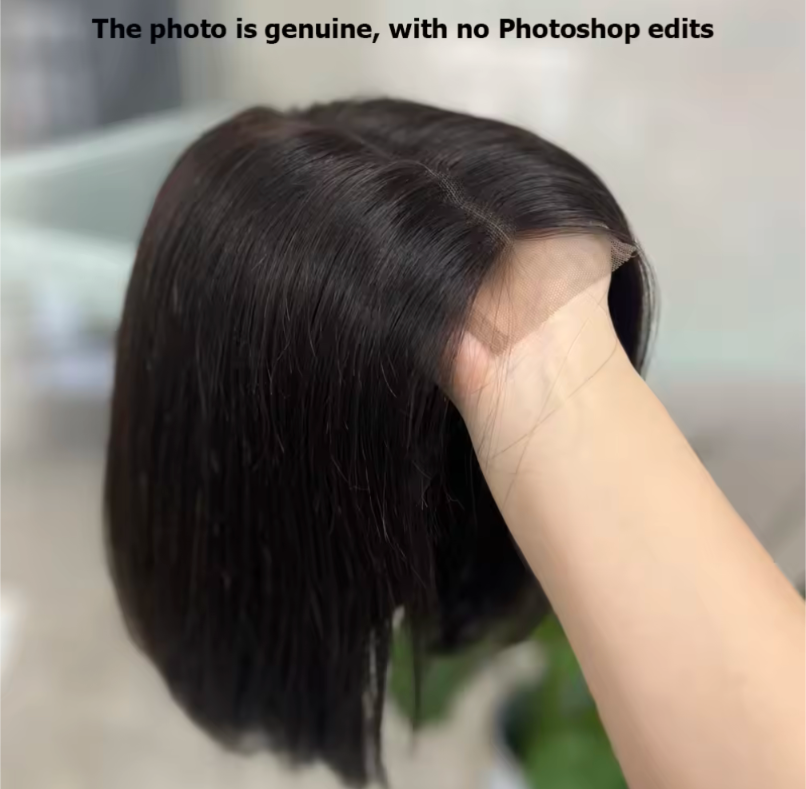 Natural Bob 100% Human Hair  Closure wig 10 inches very beautiful strands