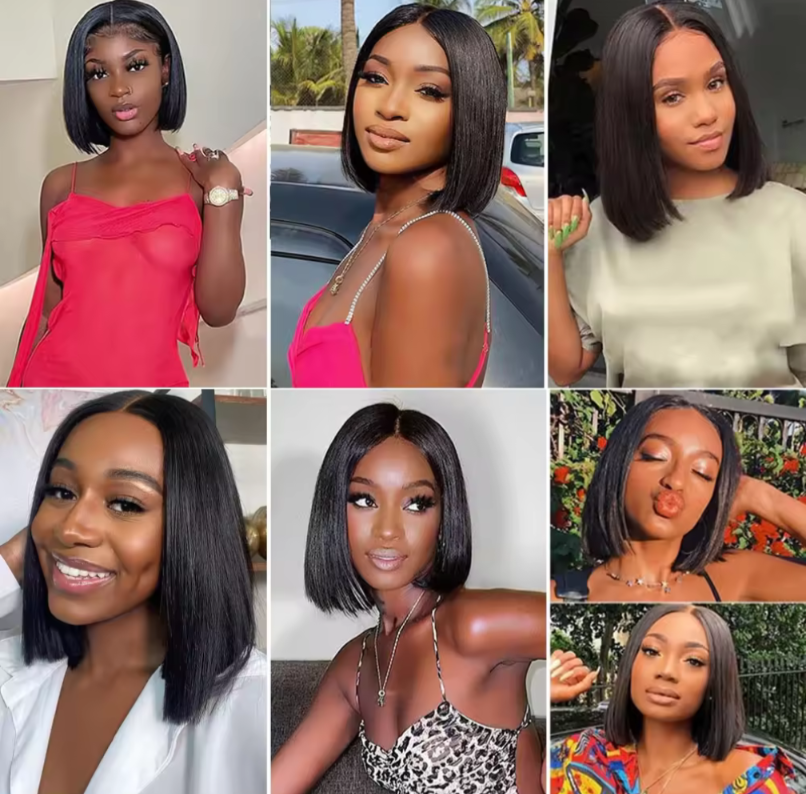 Natural Bob 100% Human Hair  Closure wig 10 inches very beautiful strands