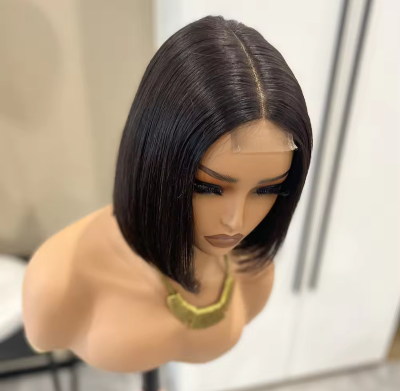 Natural Bob 100% Human Hair  Closure wig 10 inches very beautiful strands