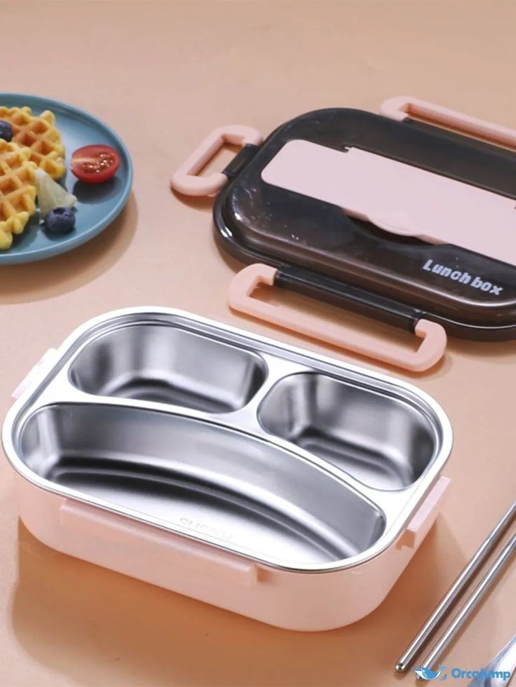 Japanese Big Bento Box Stainless Food Flask- 3 compartments (no color selection)