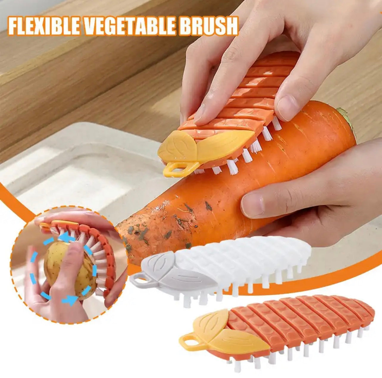 SILICON MULTIPURPOSE BENDABLE HOUSEHOLD/KITCHEN CLEANING THICK BRISTLE BRUSH