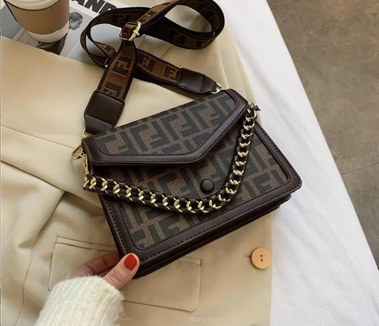 Black Fendị́ Bag  Textured Clutch Bag For Women