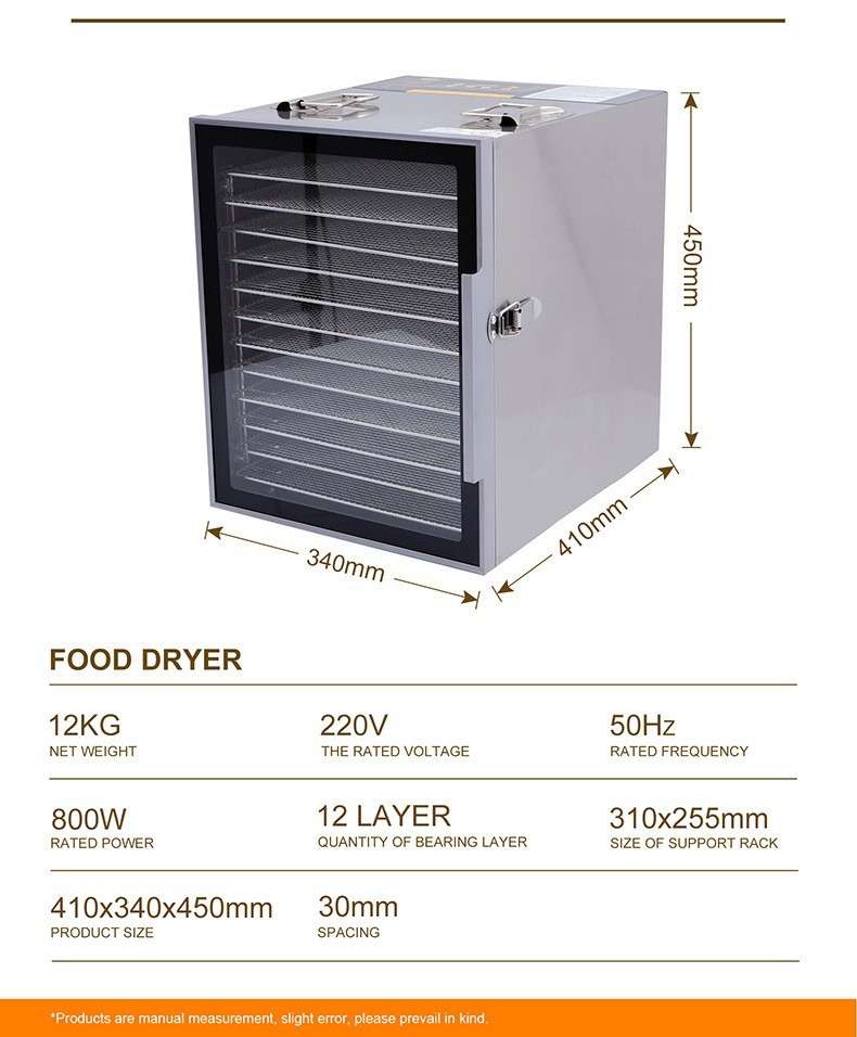 Smart 12-layer
(aluminum door) Food Dryer Pet Snack Fish Air Dryer Fruit and Vegetable Dehydrator Commercial Dried Fish