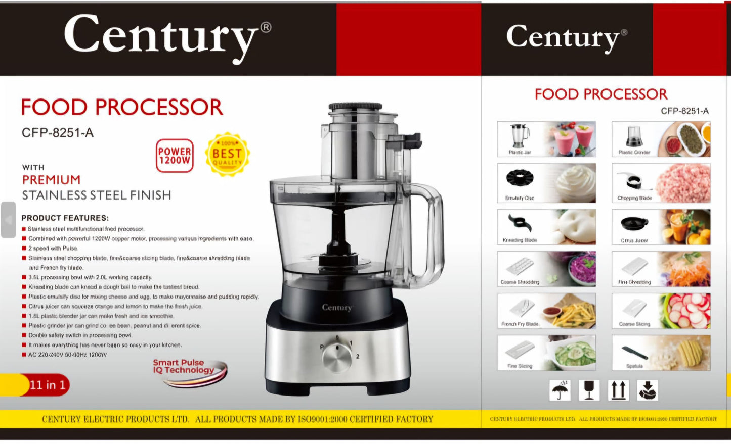 3.5 Liters Multi Functional 12 in 1 Food Processor with free Strong blender