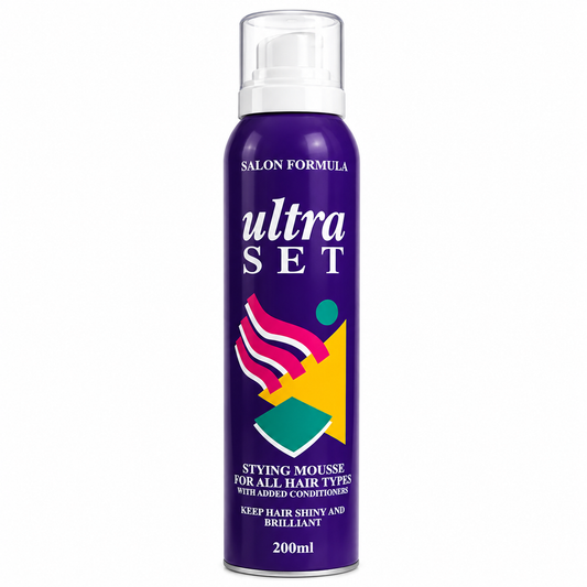 200ml  Ultra Set Salon Formula Styling Mousse designed for all hair types