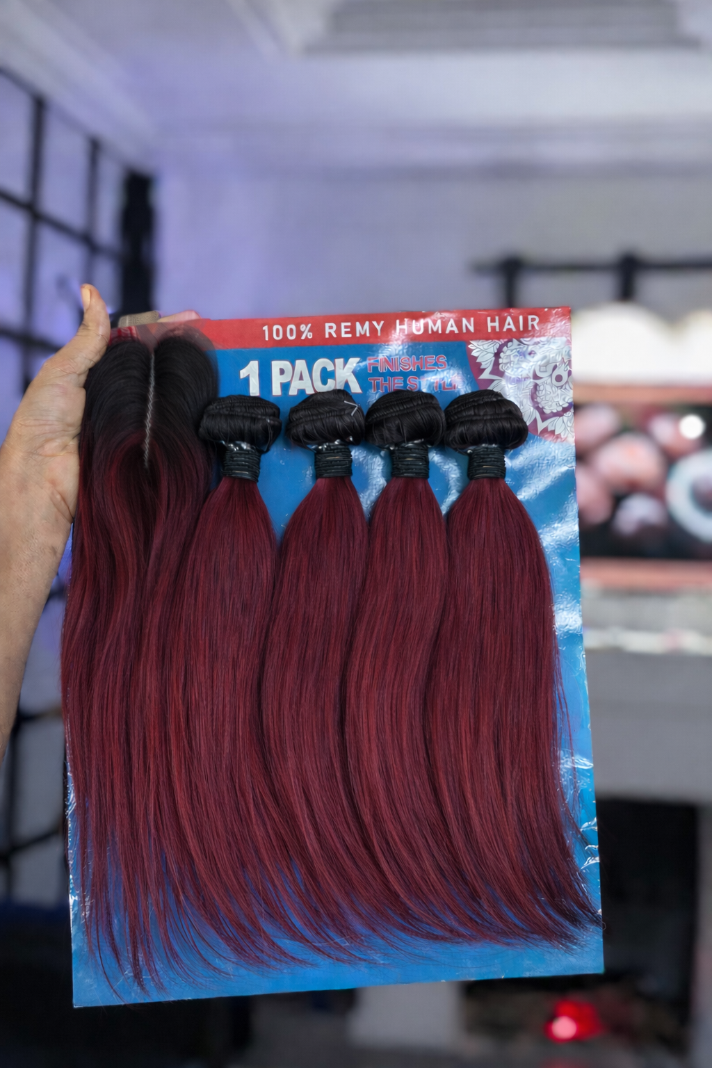 100% Remy human hair - 2Tone wine